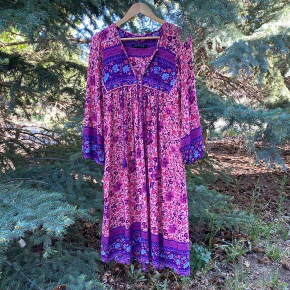 Spell Imitation Folktown Boho Gown in Blossom - Picture 3 of 16